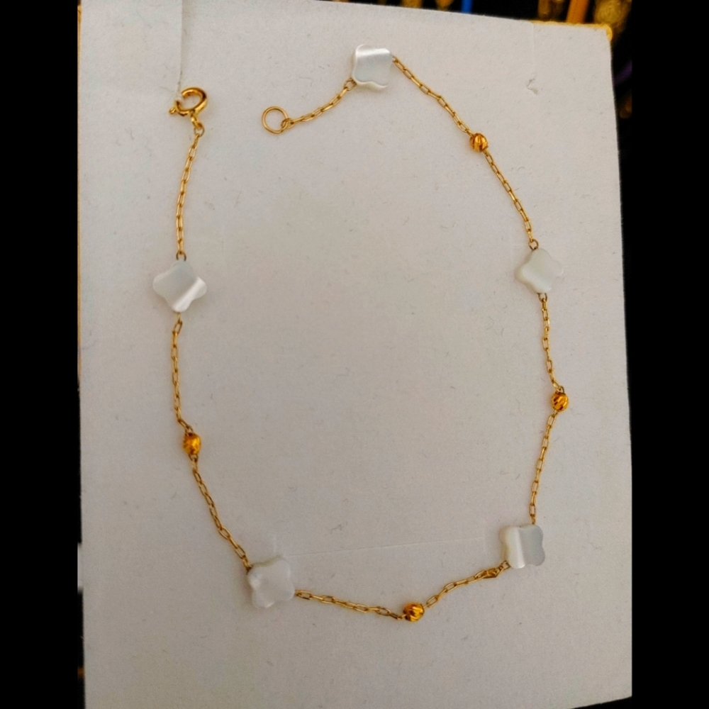 ✨18KARAT GOLD BEAD STATION BRACELET✨18K SAUDI GOLD✨Size 7.25 Inch